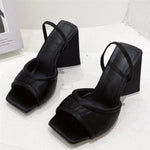 Stina - Eleganta slides mules med tjock blockklack