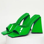 Stina - Eleganta slides mules med tjock blockklack