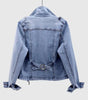 Helga - Modern denimjacka med moto-inspirerade detaljer