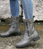 Majken - Stiliga lace-up ankle boots med låg klack