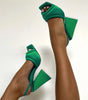 Stina - Eleganta slides mules med tjock blockklack