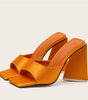 Stina - Eleganta slides mules med tjock blockklack