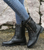 Majken - Stiliga lace-up ankle boots med låg klack
