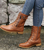 Majken - Stiliga lace-up ankle boots med låg klack