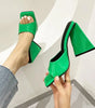 Stina - Eleganta slides mules med tjock blockklack