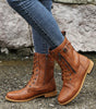 Majken - Stiliga lace-up ankle boots med låg klack