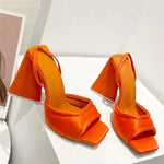 Stina - Eleganta slides mules med tjock blockklack