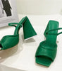 Stina - Eleganta slides mules med tjock blockklack
