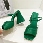 Stina - Eleganta slides mules med tjock blockklack